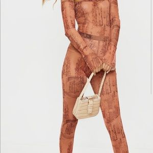 2 piece pant and body suit